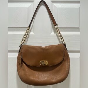 Michael Kors Tan Leather Shoulder Bag with Gold Chain
